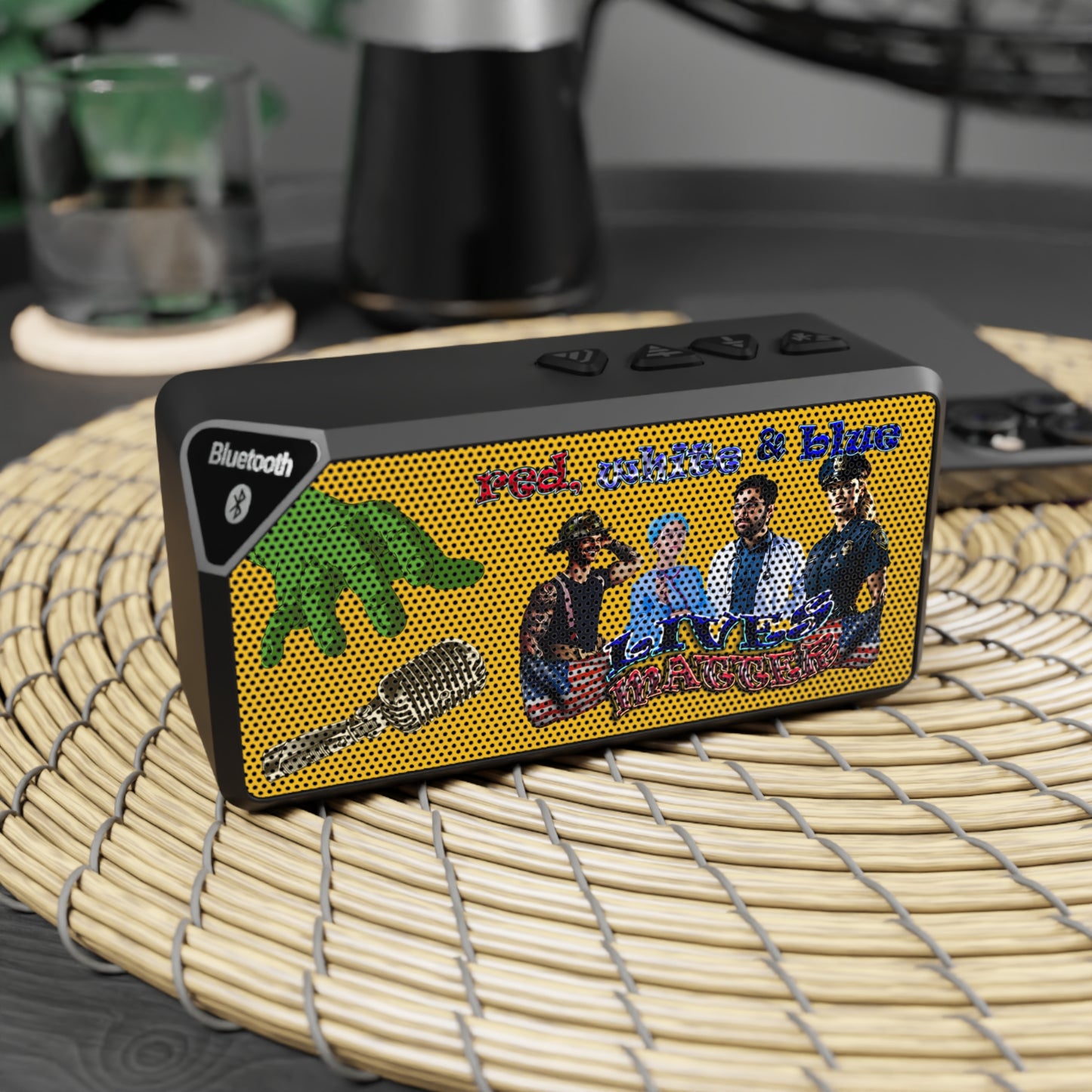 rw&b lives matter - Jabba Bluetooth Speaker (yellow)