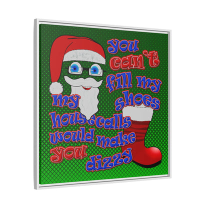 santa's shoes - framed canvas art (logo green)