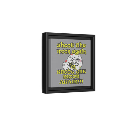 shoot the moon again - framed canvas art (grey)