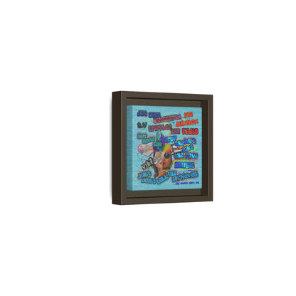 drop the beat - framed canvas art (faded blue)