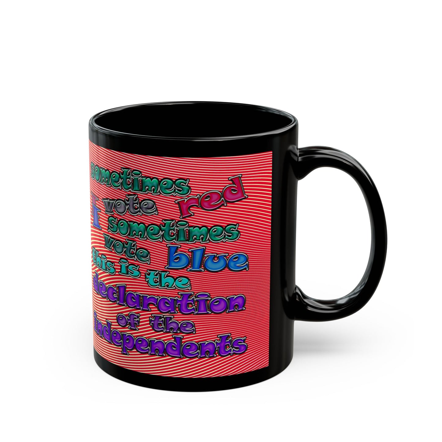 declaration of the independents - Black Mug (yellow-orange wave)