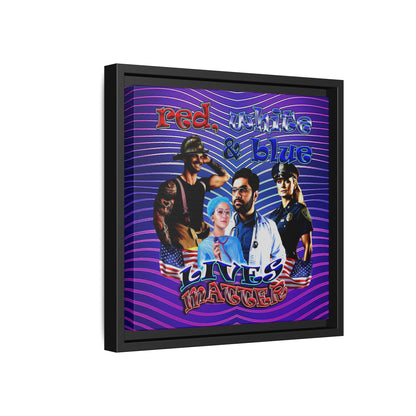 rw&b lives matter - framed canvas art (purple wave)