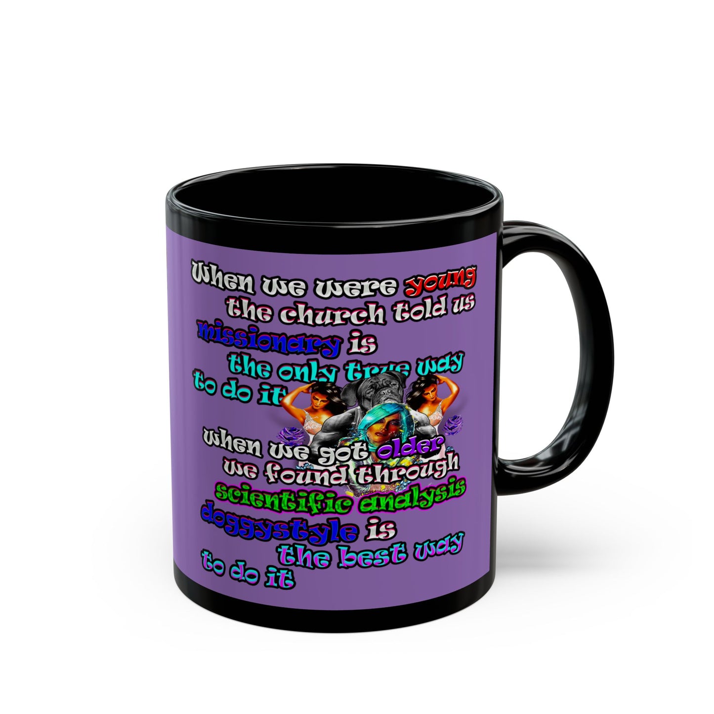 doggystyle - Black Mug (light purple)