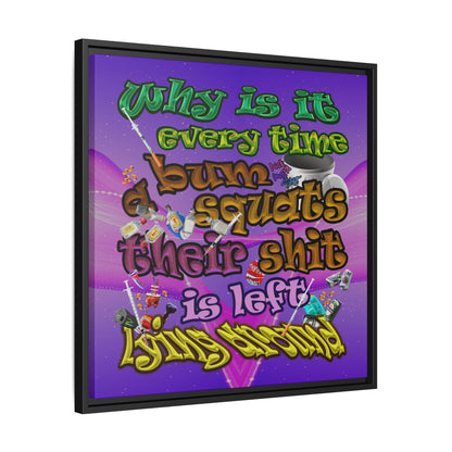 the bum's shit - framed canvas art (purple-pink wave)