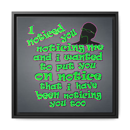 noticed you noticing - framed canvas art (grey-light grey)