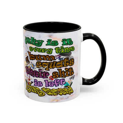 the bum's shit - Accent Mug (white marble)