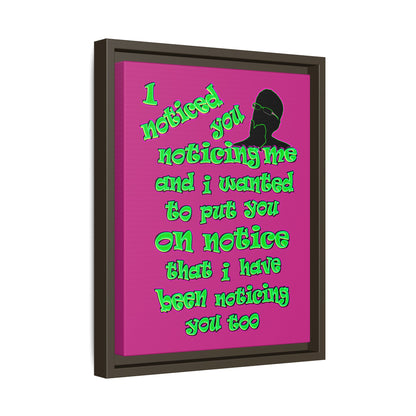 noticed you noticing - framed canvas art (pink)