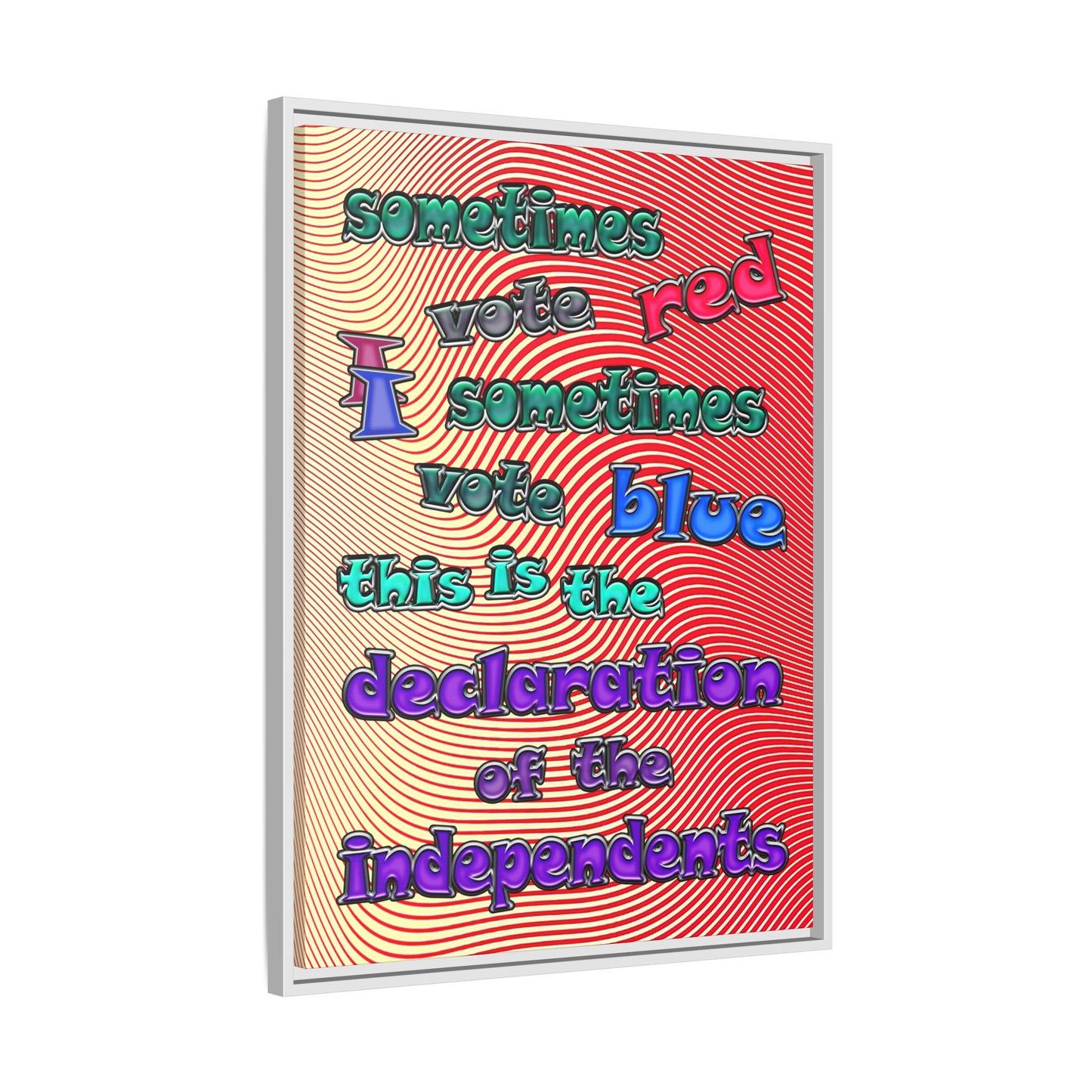 declaration of the independents - framed canvas art (yellow-orange wave)