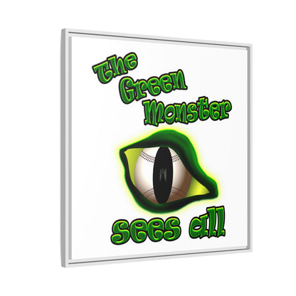green monster - framed canvas art (white)