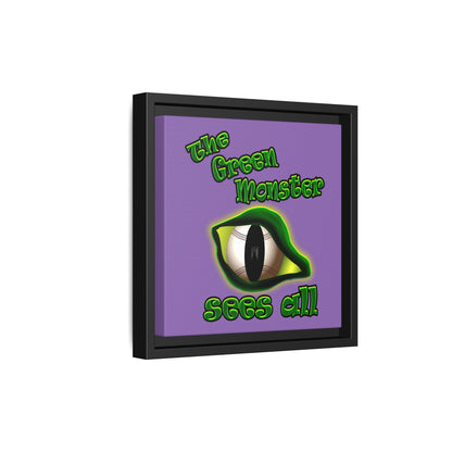 green monster - framed canvas art (light purple)