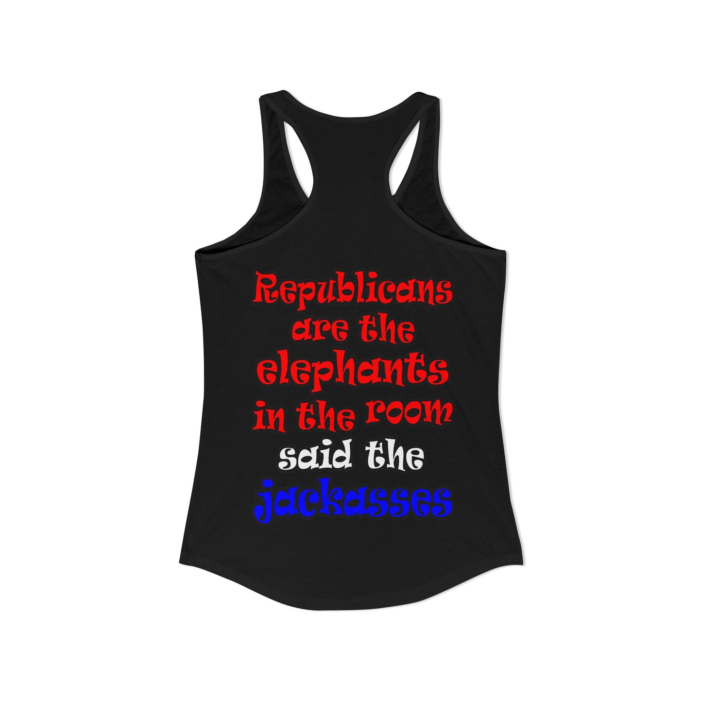 donkeys and elephants - Women's Ideal Racerback Tank
