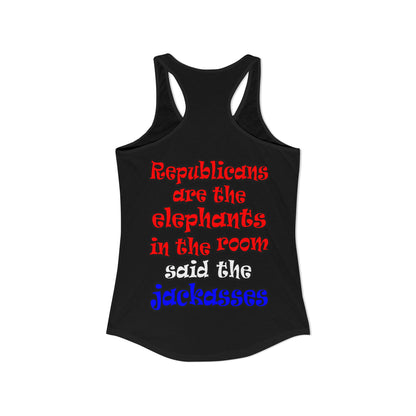 donkeys and elephants - Women's Ideal Racerback Tank