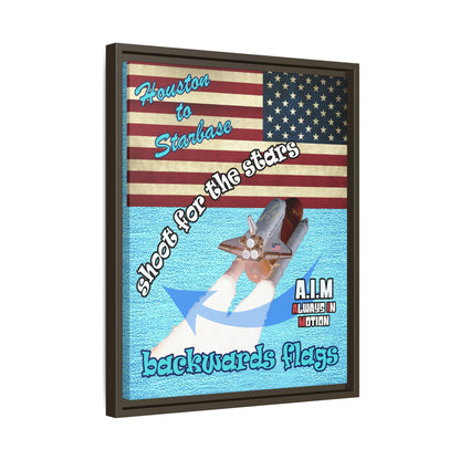 shoot for the stars - framed canvas art (faded blue)
