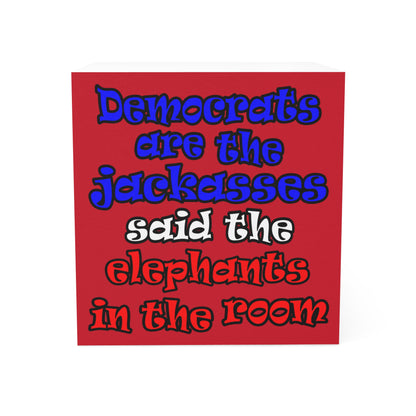 donkeys and elephants - note cube (dark red)