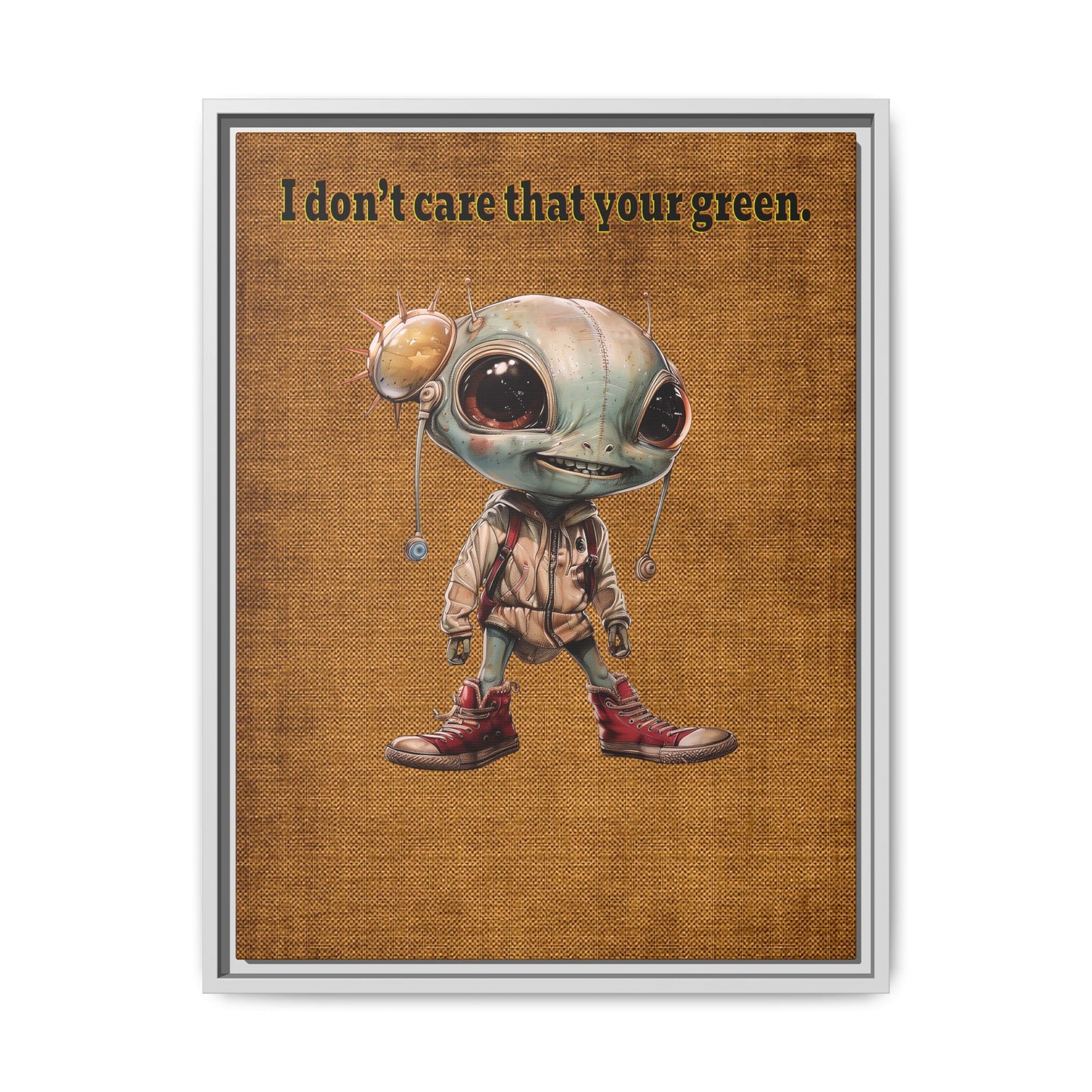 I don't care that your green - framed canvas art (brown papyrus)