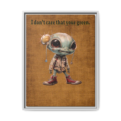 I don't care that your green - framed canvas art (brown papyrus)