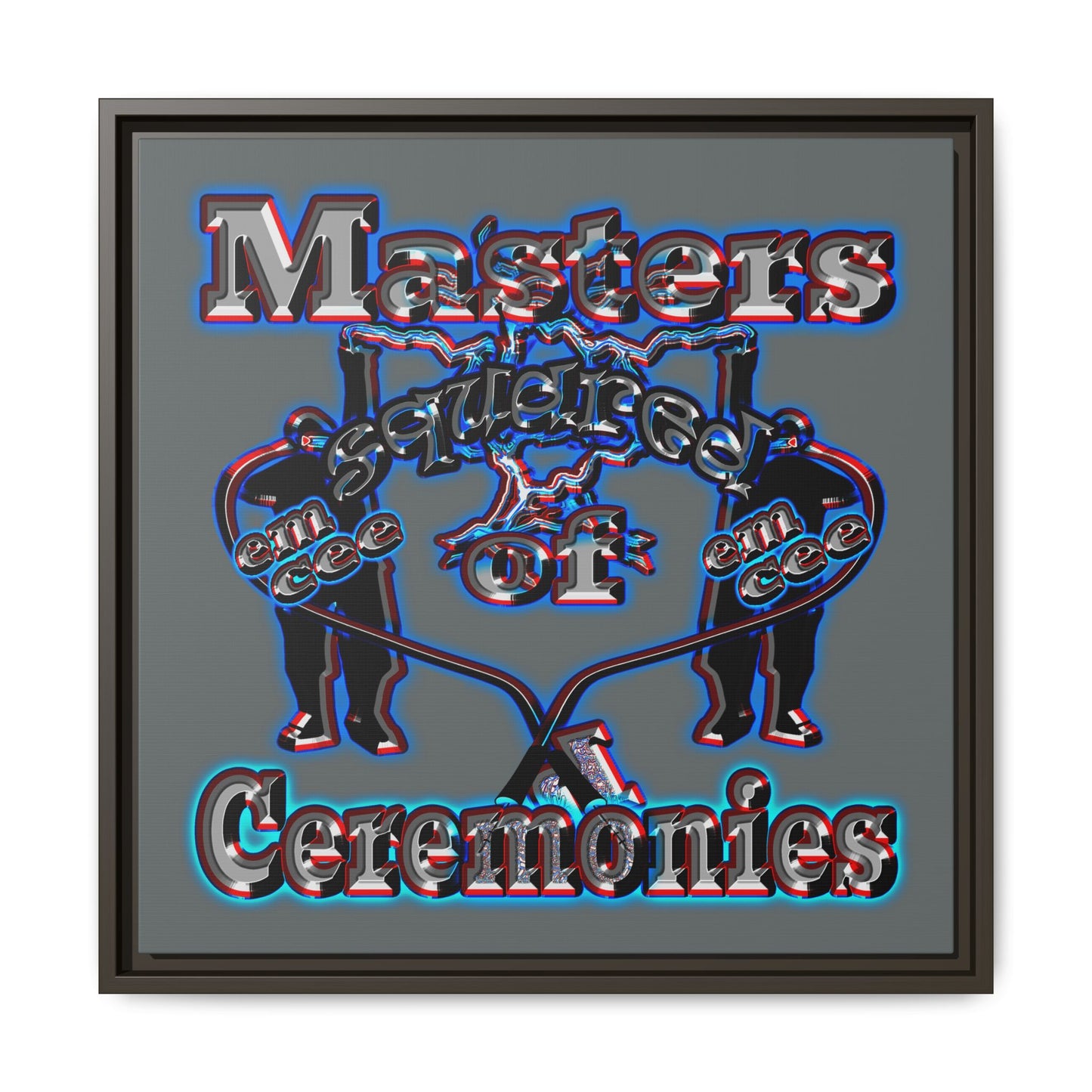 em cee squared - framed canvas art (dark grey)