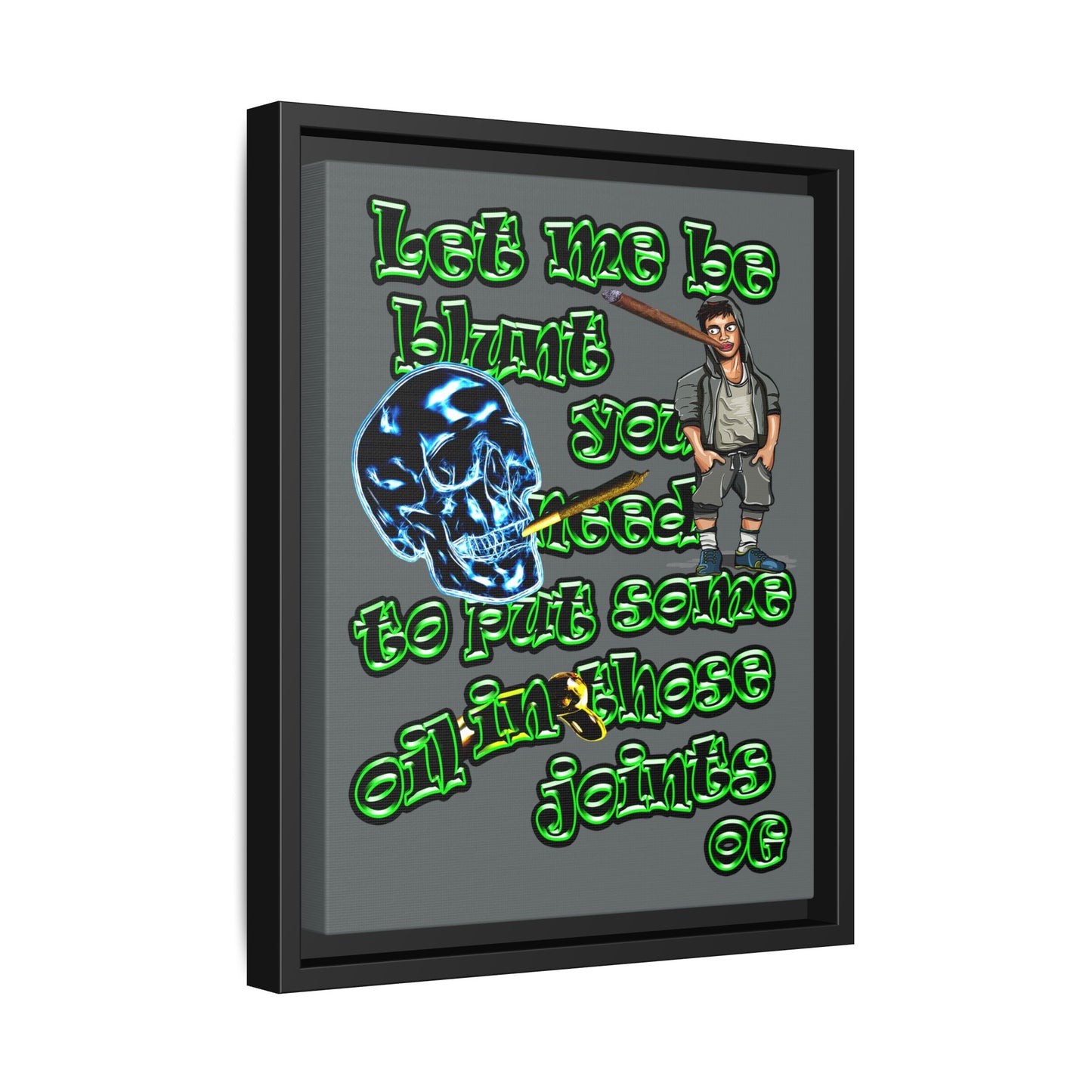 og - framed canvas art (dark grey)