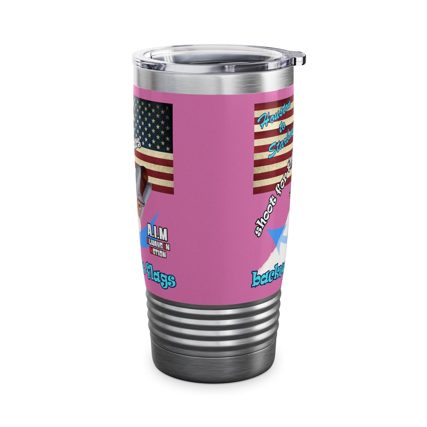 shoot for the stars - Ringneck Tumbler, 20oz (light pink)