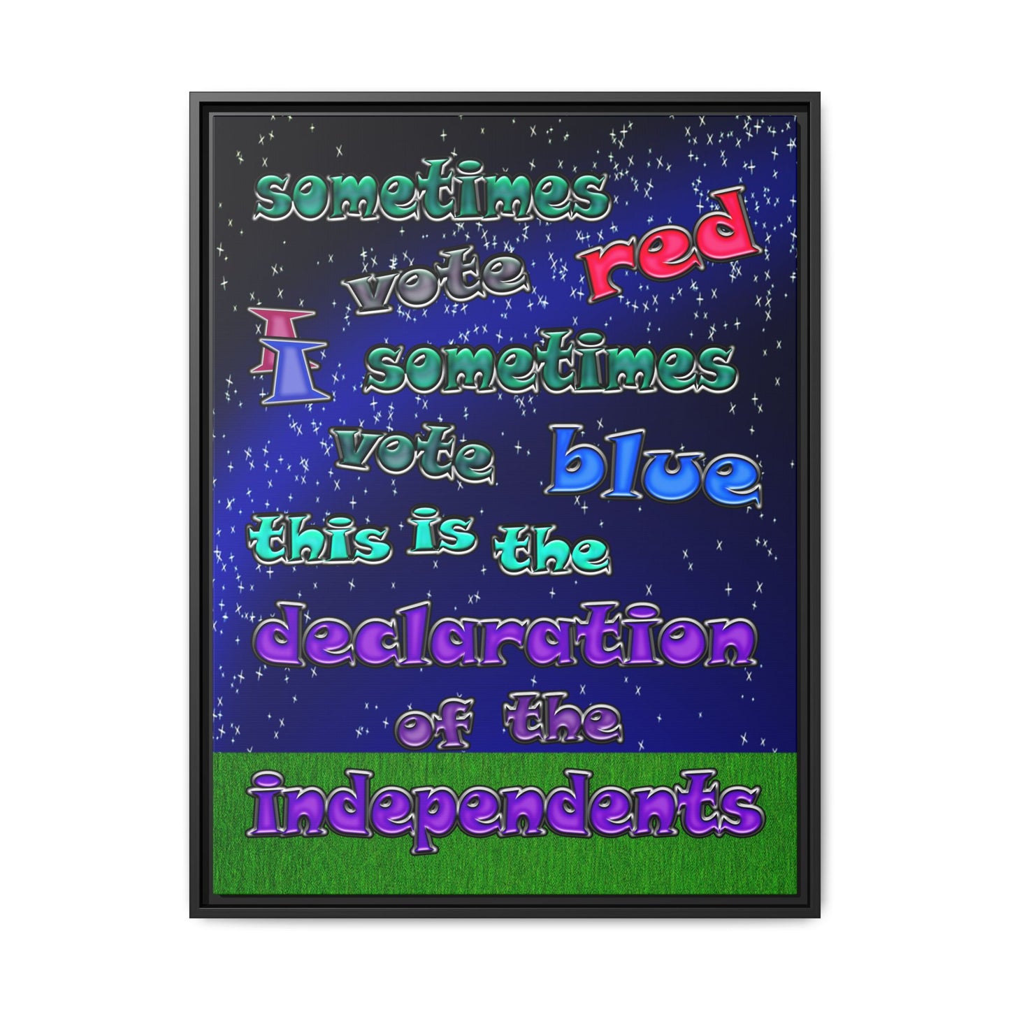 declaration of the independents - framed canvas art ('snoops' background)