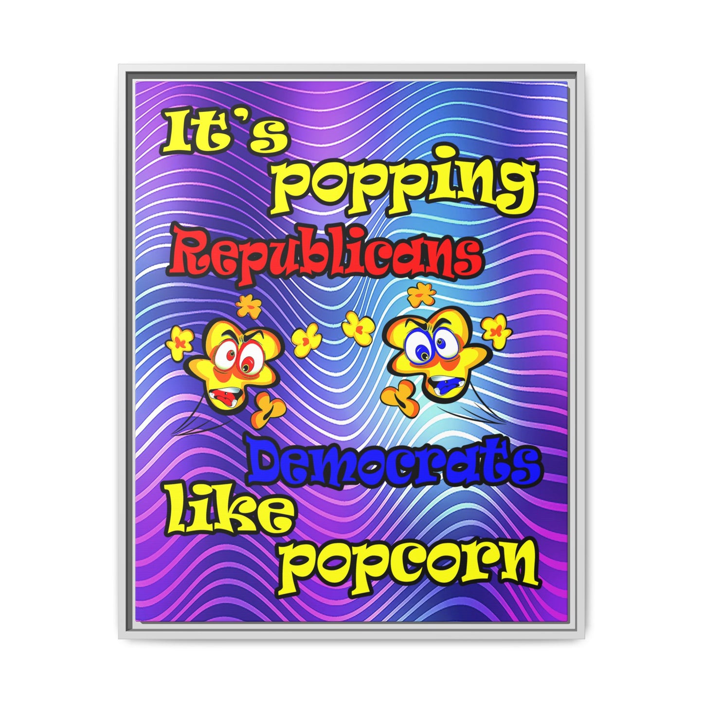 popping like popcorn - framed canvas art (purple wave)