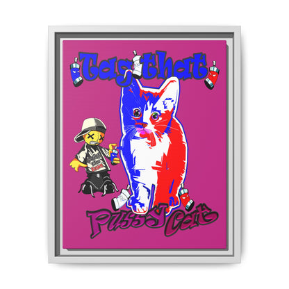tag that - framed canvas art (pink)