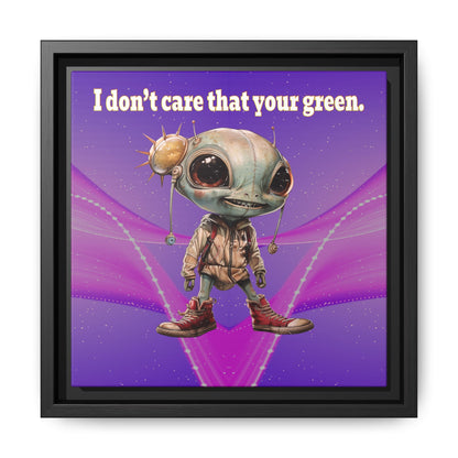 I don't care that your green - framed canvas art (purple-pink wave)