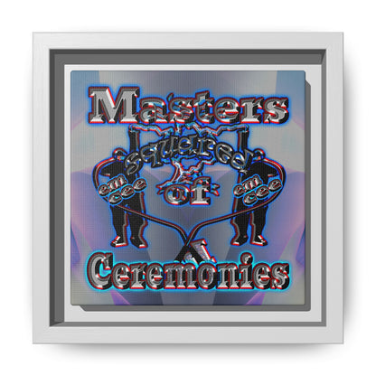 em cee squared - framed canvas art (grey-pink wave)