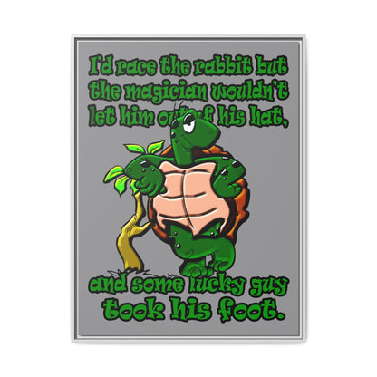 turtle race - framed canvas art (grey)