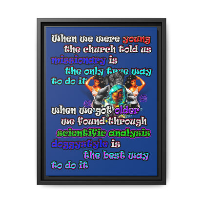 doggystyle - framed canvas art (dark blue)
