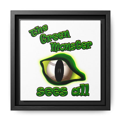 green monster - framed canvas art (white)