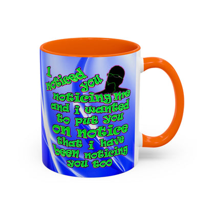 noticed you noticing - Accent Mug (blue-white wave)