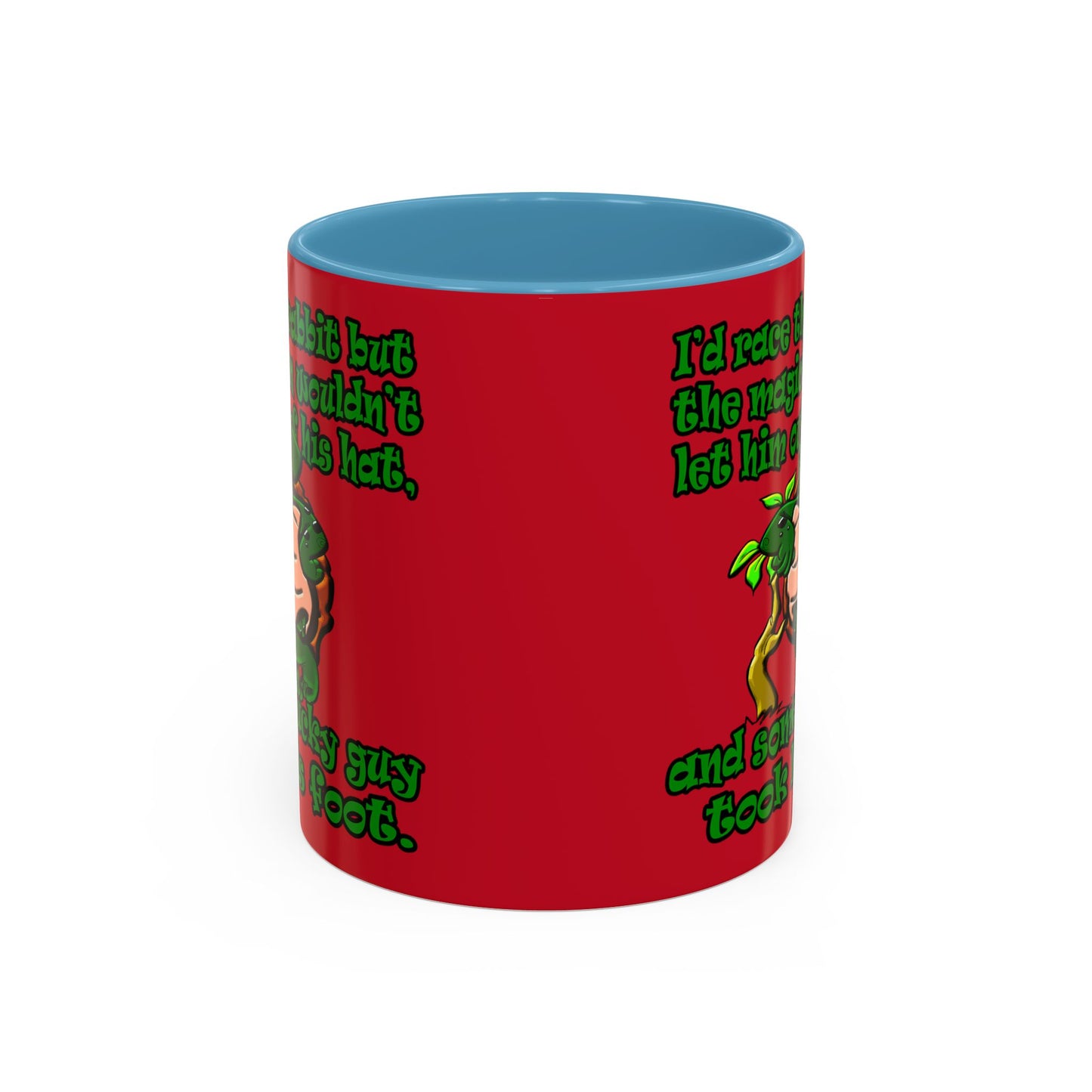 turtle race - Accent Mug (dark red)