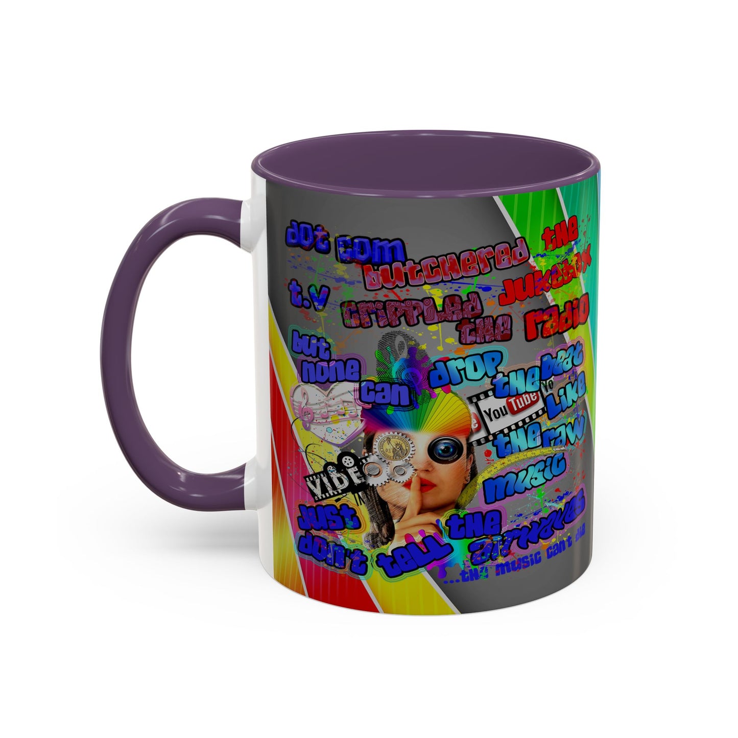 drop the beat - Accent Mug (rainbow split)