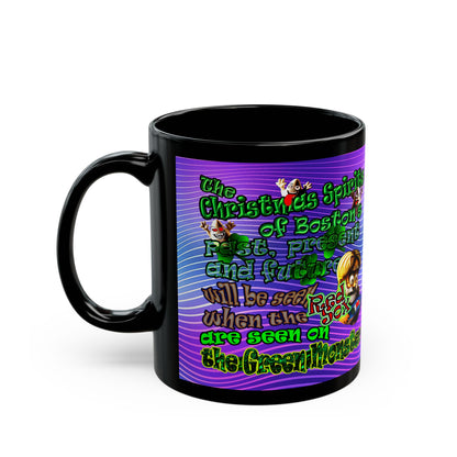 christmas spirits of boston - Black Mug (purple wave)