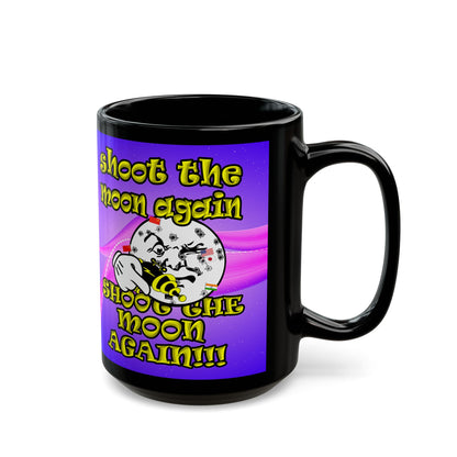 shoot the moon again - Black Mug (purple-pink wave)