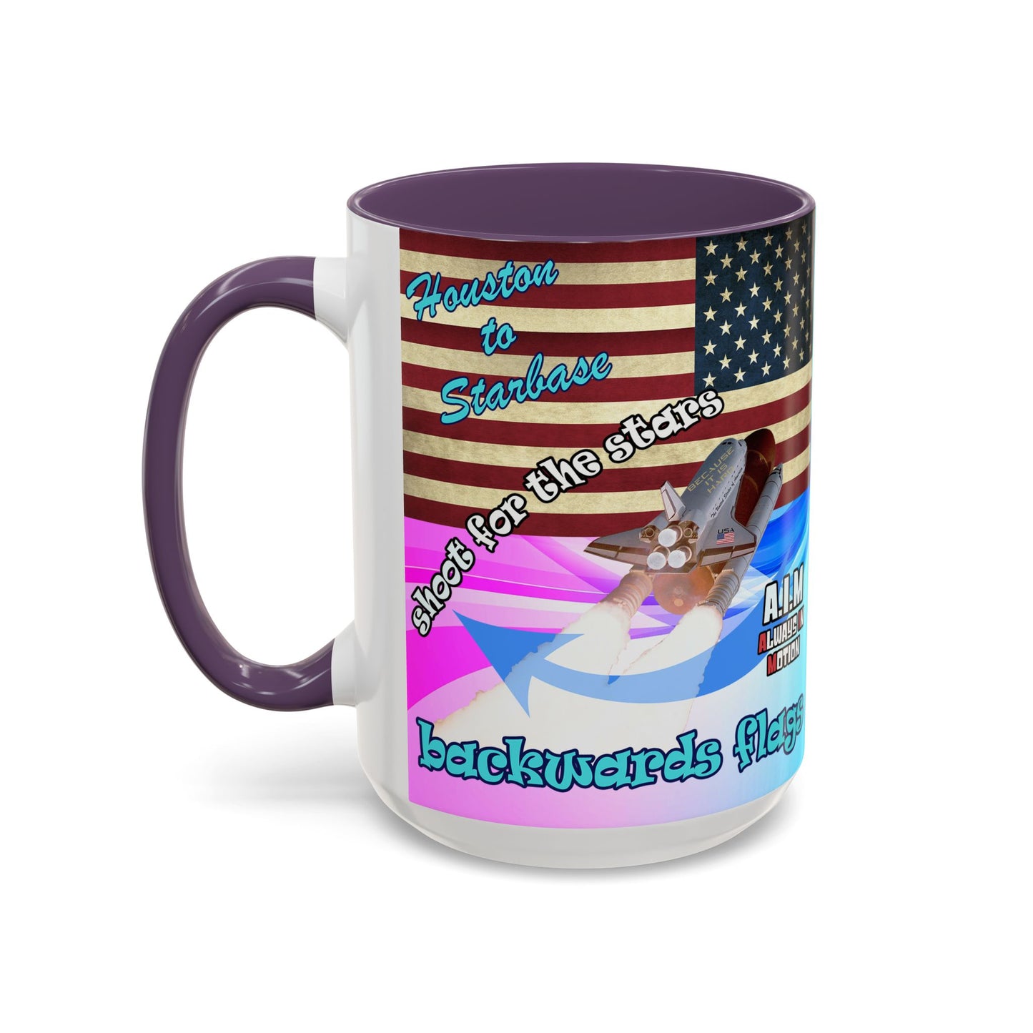 shoot for the stars - Accent Mug (light blue-pink wave)