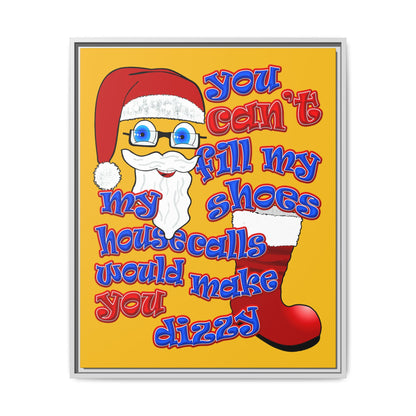 santa's shoes - framed canvas art (yellow)