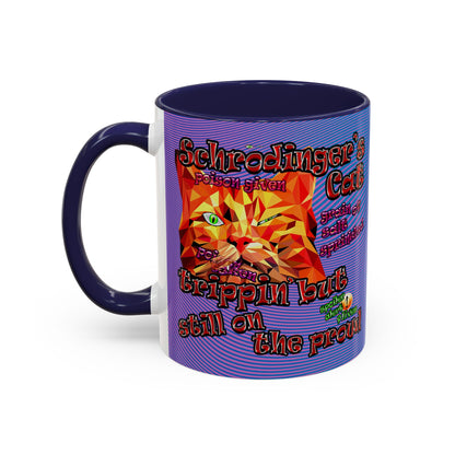 schrodinger's cat - Accent Mug (light blue-purple wave)