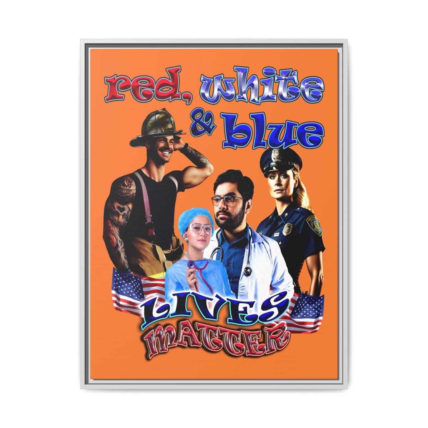 rw&b lives matter - framed canvas art (crusta)