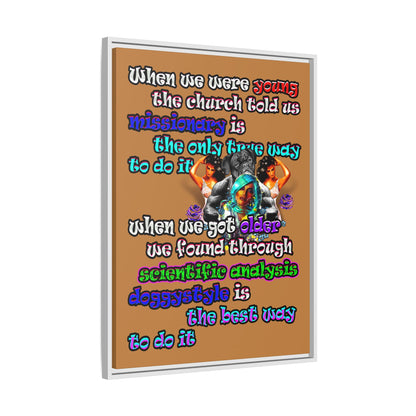 doggystyle - framed canvas art (light brown)