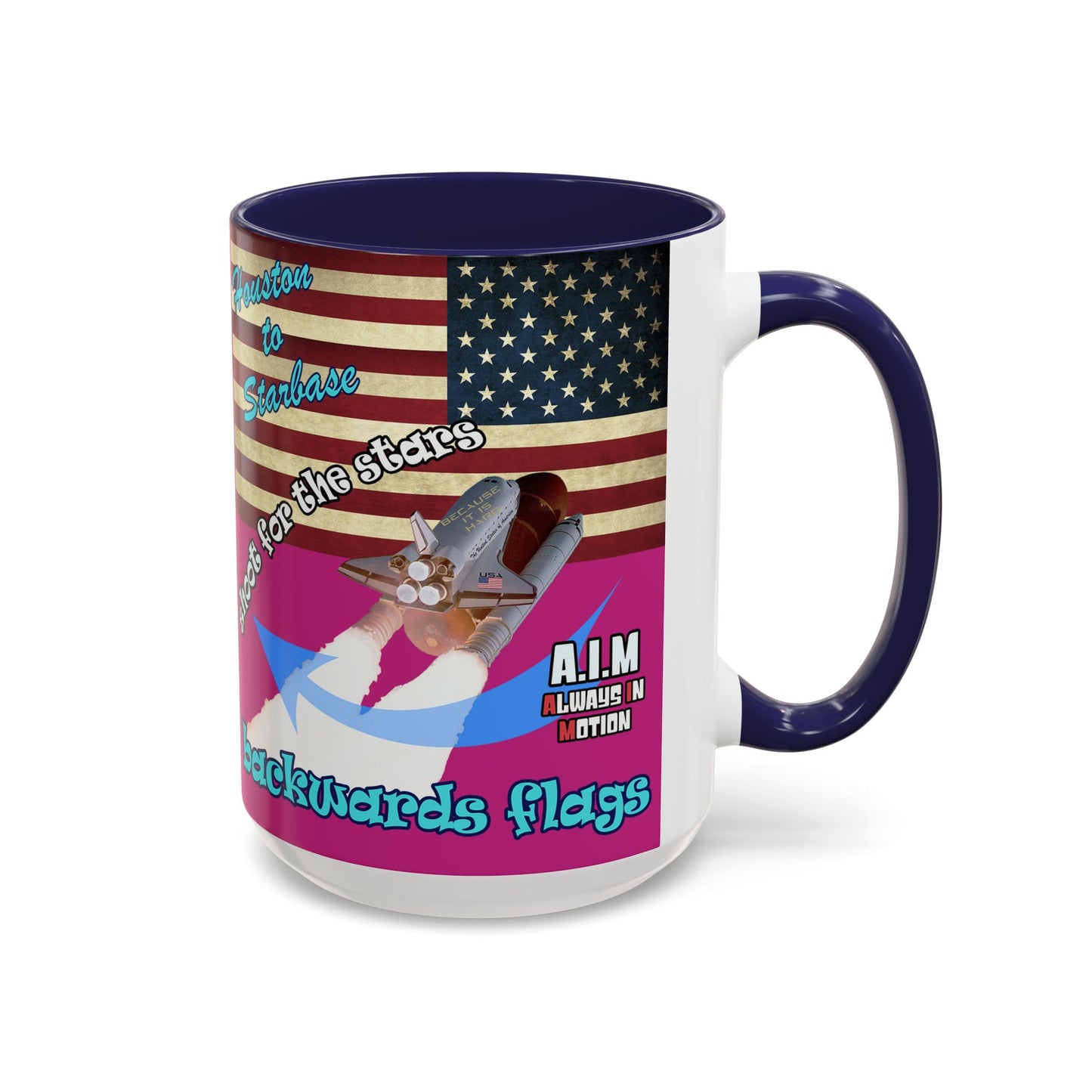 shoot for the stars - Accent Mug (pink)