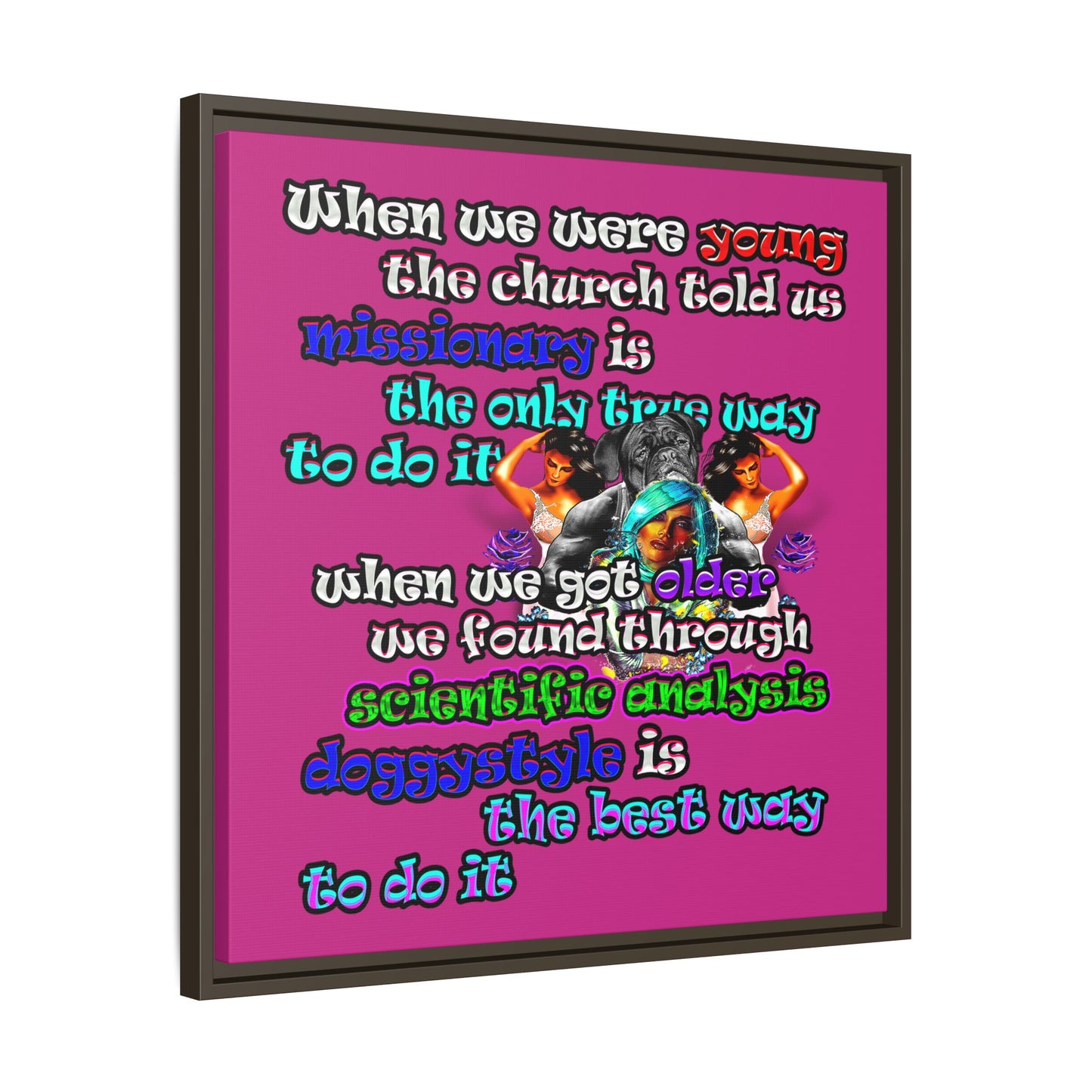 doggystyle - framed canvas art (pink)