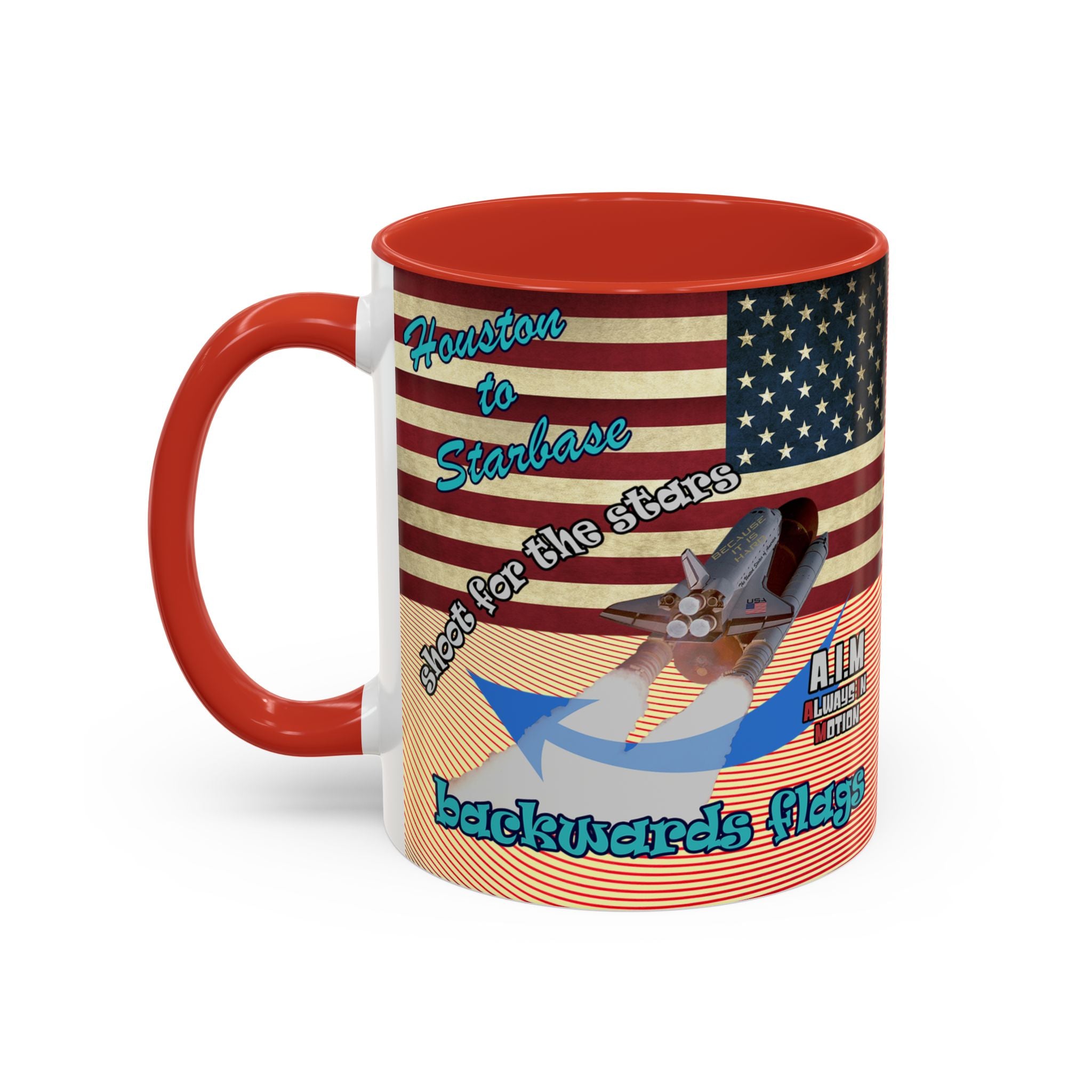 shoot for the stars - Accent Mug (yellow-orange wave)