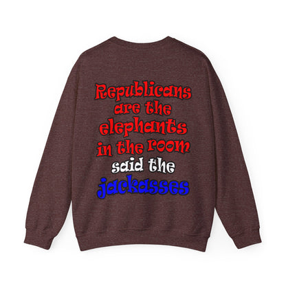 donkeys and elephants - Unisex Heavy Blend™ Crewneck Sweatshirt