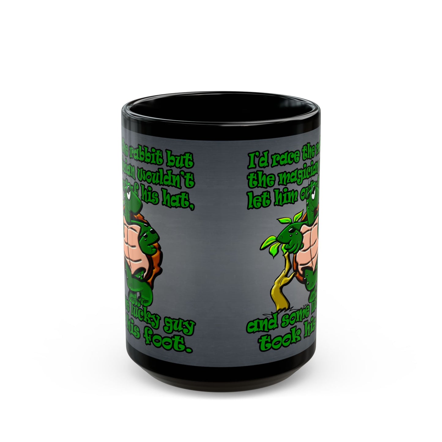 turtle race - Black Mug (grey-light grey)
