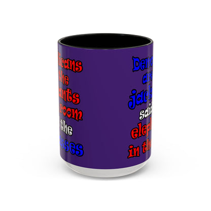 donkeys and elephants - Accent Mug (purple)