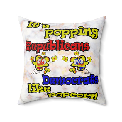 popping like popcorn - Faux Suede Square Pillow - (white marble)
