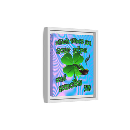 stick that in your pipe and smoke it - framed canvas art (light blue-purple wave)