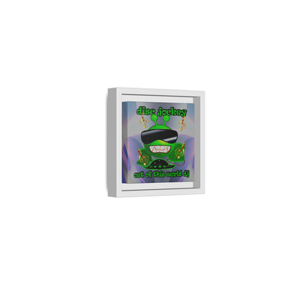 disc jockey - framed canvas art (grey-pink wave)